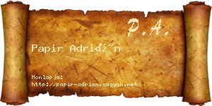 Papir Adrián névjegykártya
